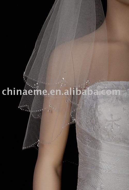 elegant  Bridal  Veil pailette edge comb  Wedding dress Bridal Accessories