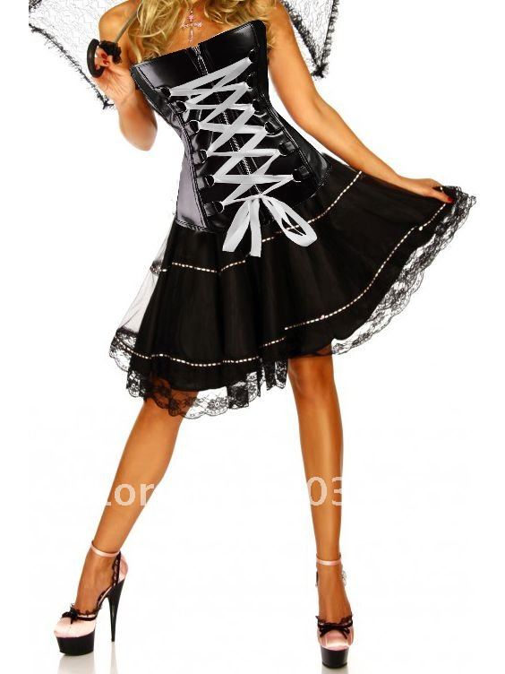 Elegant Design Corset dress black sexy corset with mini dress high quality low price wholesale and retailer free shipping