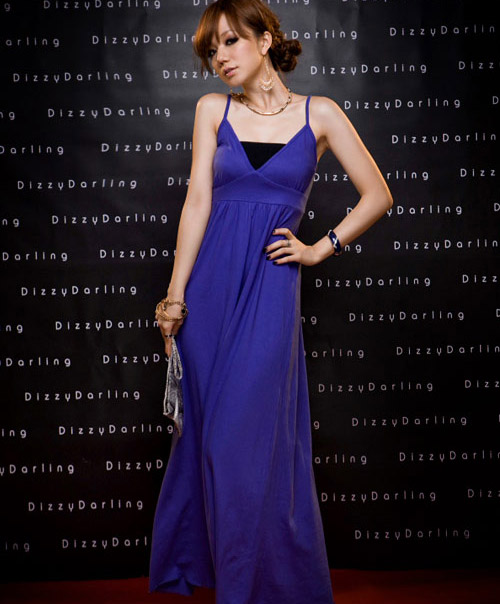 Elegant fashion elegant long design formal dress spaghetti strap full dress