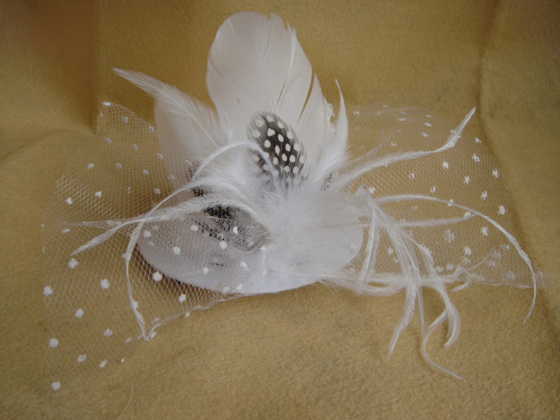 Elegant Flannel Tulle With Feather Wedding Bridal Hat/Headpiece D041 Free Shipping
