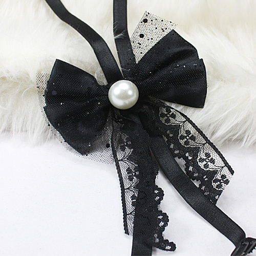 Elegant gentlewomen pearl gauze lace silks and satins bow back cross underwear belt underwear shoulder strap