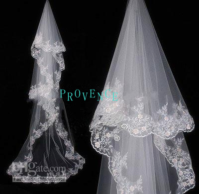 Elegant Lace white&ivory wedding bridal bride veil  111