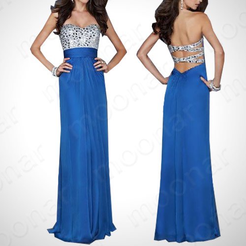 Elegant Lady Prom Gowns Cocktail Evening Party Long Slim Strapless Dresses LF031