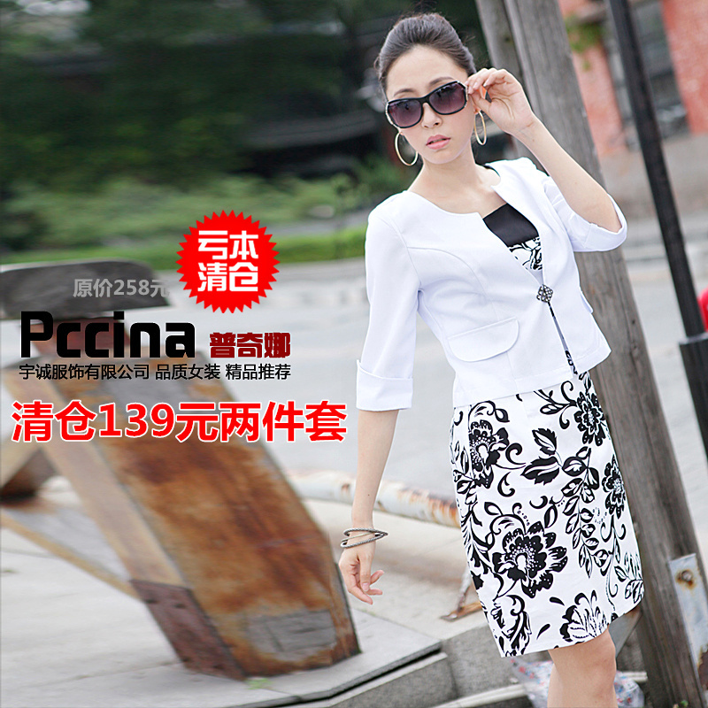 Elegant plus size dresses summer female professional set summer autumn skirt Women 2012 women's suit set