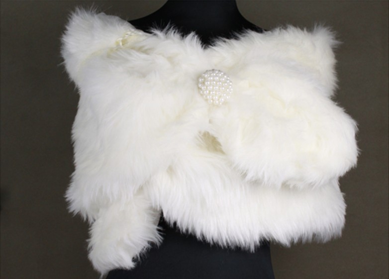 Elegant Shiny Beads Bolero Short Soft Faux Pearl Fur Shrug 2013 Wedding Bridal Jacket Wrap Shawl Accessory
