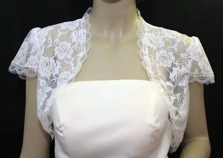 Elegant Short Sleeve Lace Wedding Wrap Evening Jacket And Wrap LYR-PJ0013 Free Shipping