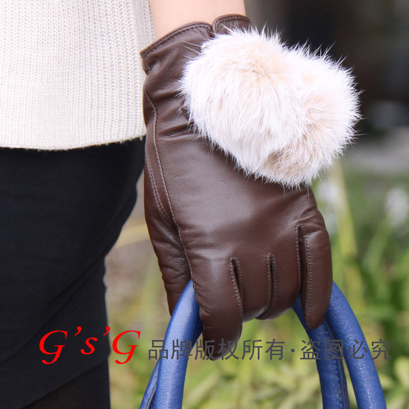 Elegant Women genuine leather thermal gloves top small sheepskin gloves gsbw11016