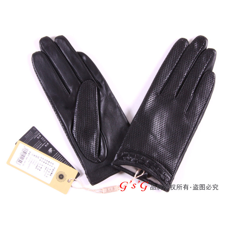Elegant women's short design genuine leather gloves top small suede small sheepskin gloves gsfw10014