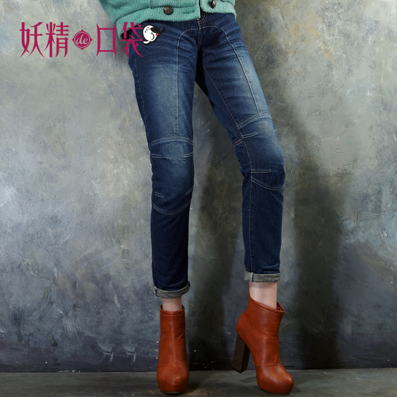 ELF SACK oliver autumn embroidery oliver hairline plus velvet jeans