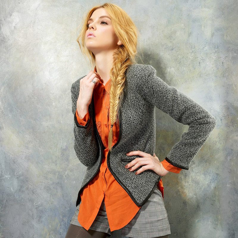 ELF SACK Rowland autumn leather lactophrys tweed fabric outerwear