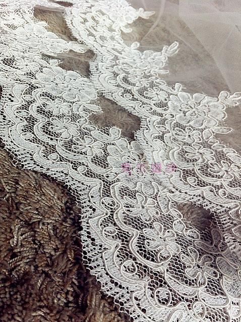Elringklinger wedding car flower lace 3 meters long bride veil lace mantilla picture of customize details