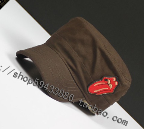 Embroidery hat female autumn and winter cadet cap female outdoor military hat male vintage