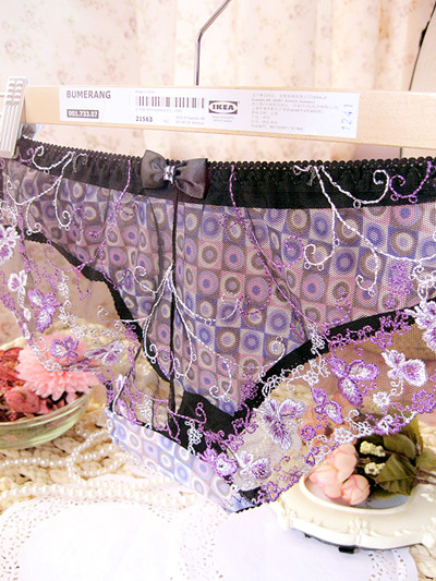 Embroidery panties Women sexy panties gauze panty panties rd451