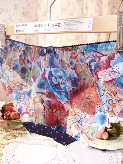 Embroidery panties Women sexy panties gauze panty panties rd452