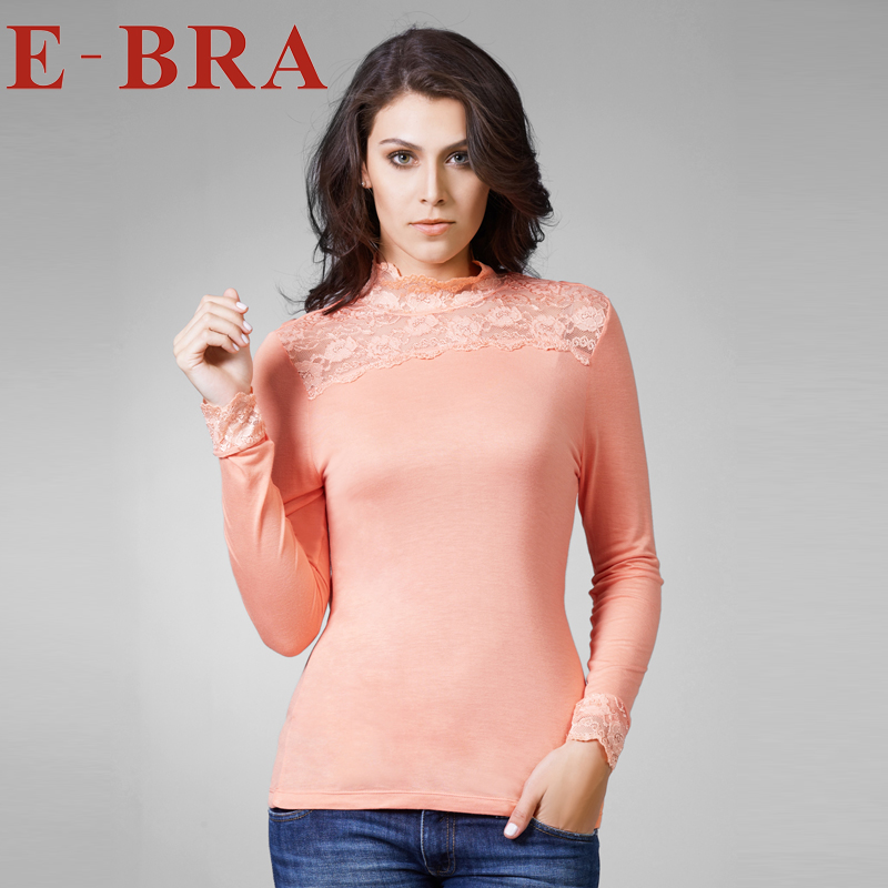 Embry e-bra autumn and winter thermal lace turtleneck thin kd0010 basic shirt