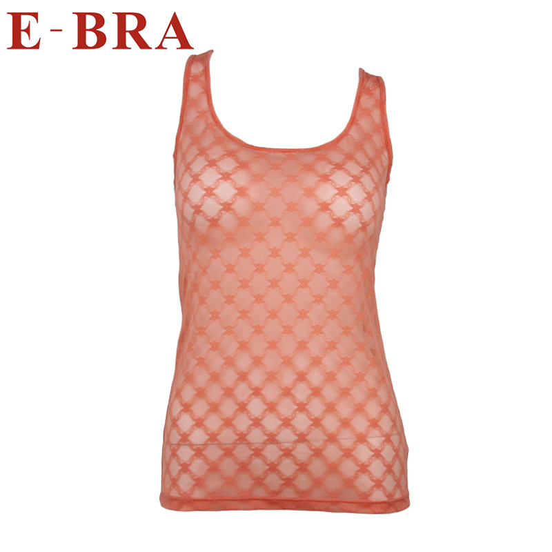 Embry e-bra square grid sexy lace t single tier perspective gauze vest kd0004
