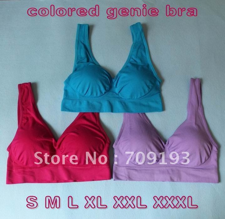 EMS Free shipping 30pcs=10sets Double Sided Colored Genie BRA Yoga bra with Remval pads