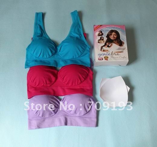 EMS Free shipping 90pcs=30sets Double Sided Genie BRA with Remval pads S M L XL XXL XXXL