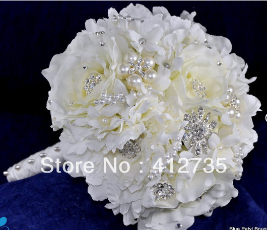 EMS Free shipping High-end custom DIY shimmering pearl wedding bouquet/photography props wedding