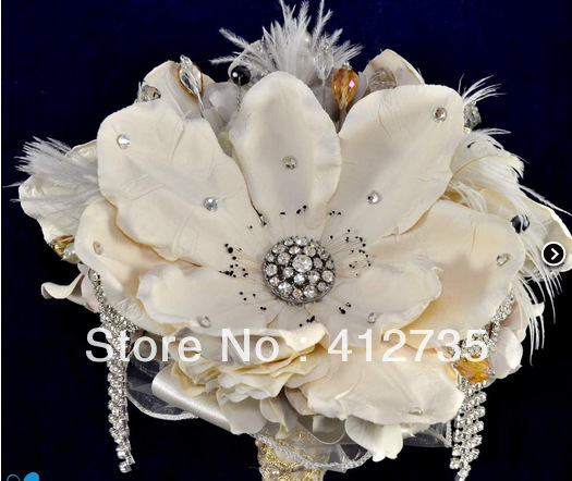 EMS Free shipping High-end custom DIY shimmering rhinestones bridal bouquet/photography props wedding