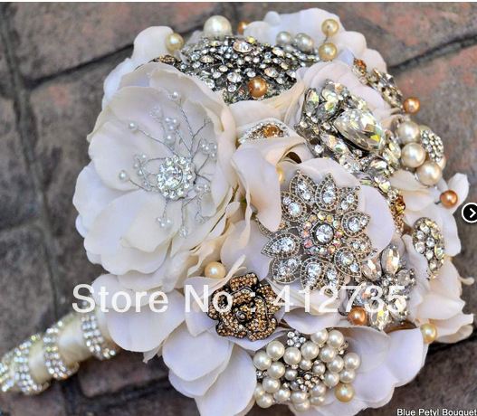 EMS Free shipping High-end custom DIY sparkling rhinestones  bride hand flowers/photography props wedding