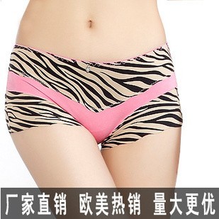 EMS free shipping Leopard panties women's four angle panties trunk quality women's panties