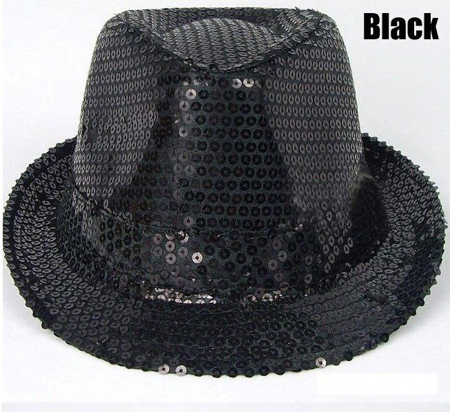 EMS Free Shipping pad fedora hat men cool cap New Sequins caps handsome style jazz hats Stage performance caps