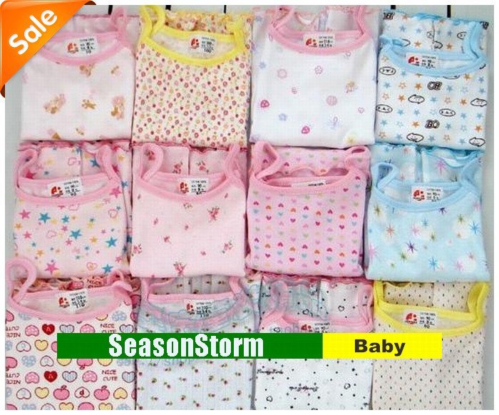 [EMS Free Shipping] Wholesale Baby Boys And Girls Cheap 100% Cotton Print Camisoles Vest Mixed Styles (SY-69E)
