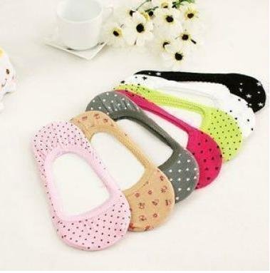 [EMS Free Shipping] Wholesale Fashion Lovely 100% Cotton Sock Slippers / Colorful Ladies No Show 200pair/lot (SM-16E)