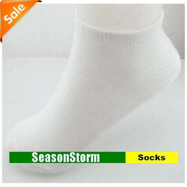 [EMS Free Shipping] Wholesale Unisex Cotton Sport Socks / White Ankle No Snow (SM-10E)
