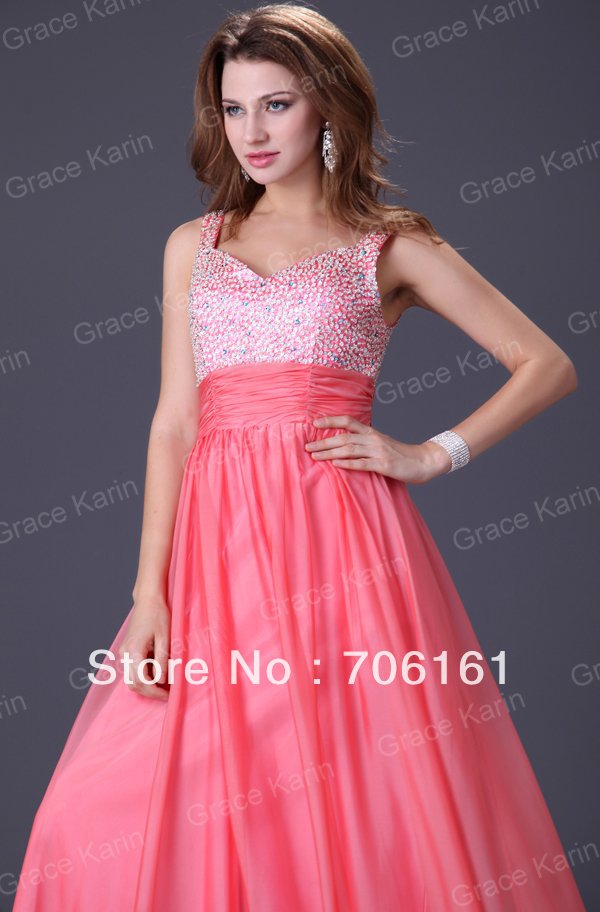 EMS Freeshipping Stylish JK 2011 New Pink Stunning Prom Gown Formal Evening Cocktail Long Dress 8 Size Chiffon CL2255