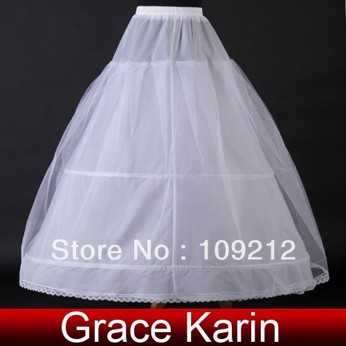 EMS Shipping 2pcs/lot GK 2 Hoop White Wedding Bridal Girls Gown Dress Petticoats Underskirt Crinoline CL2706