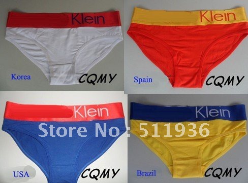 EMS  world cup football flag women brand underwear fashion sport briefs panties 20pcs/lot 11 colors #K62606