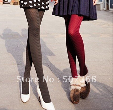 EMSfree shipping wholeslae lady Lovely pants  stripe tights show thin render pants sexy lady pants tights  50pcs/lot 5color