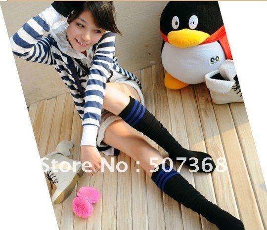 EMSfree shipping wholeslae lady Lovely  socks sox over knee socks stockings sox tube socks stockings leggings 50prs/lot 6color