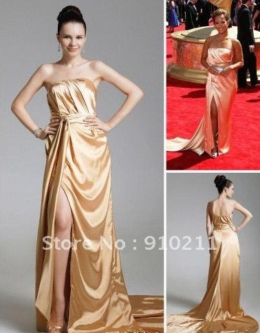Engrossing Carrie Ann Inaba Sheath/ Column Strapless Asymetrical Elastic Woven Satin Emmy/ Evening Dress