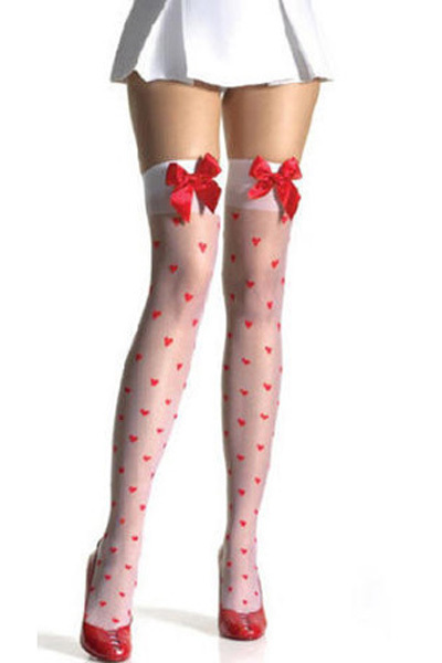 Eros Red butterfly lace decoration stockings panties socks