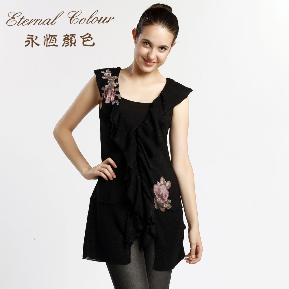 Eternal women's color spring new arrival knitted sleeveless sweater d37830