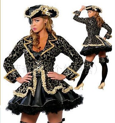 Europe and America's most popular Halloween pirates clothing queen suit costly stage loadingone-eyed witch suit costumes