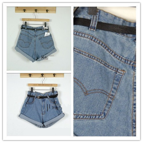 Europe Hot Sale High Waist Shorts Demin Jeans Korean Style Women Short Jeans Demin Fabric