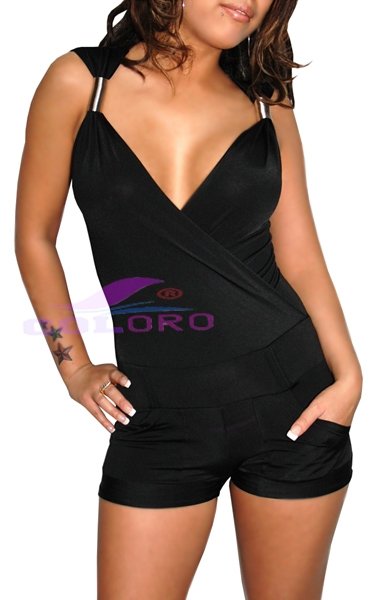European and America style black sexy charming lady's jumpsuits/casual dress shorts+free shipping