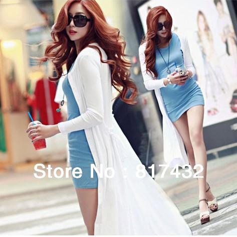 European and American spring summer leisure ladies' long thin wind coat cardigan with belt women's outerwear,free shipping