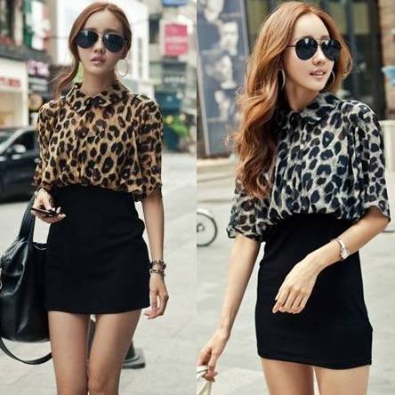 European and American style 2013 summer NEW cheetah Chiffon Dress TOP SALE Two Colors dress Free shipping D10803