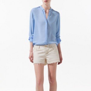 European and American Style blouse epaulettes shirt 8547