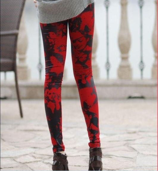 European fashion style sexy character imitating wax-leather individuality leggings