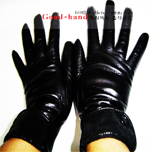 European version of the senior suede short design women's genuine leather gloves black 2086 smarten elegant nobility
