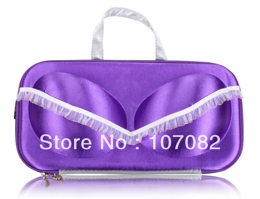 EVA Travel bra bag bra case bra organizer underwear case in purple WIITH NET INSIDE FOR PANTIES