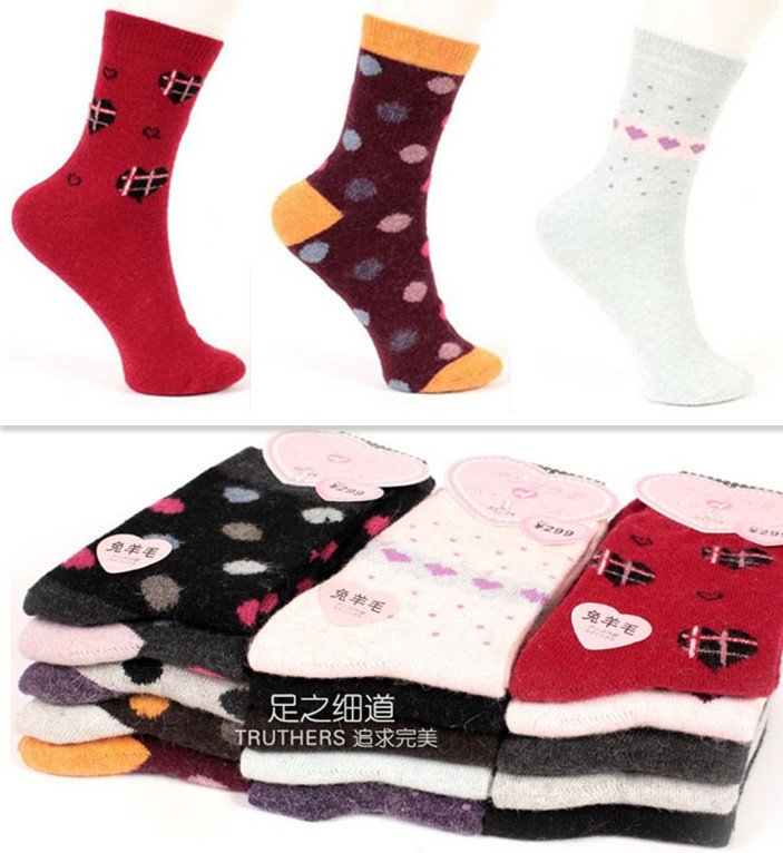 Ever-thicker design Rabbit wool Knitted socks for women soft warm socks for lady Free shipping