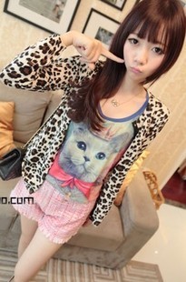 Evidenced 2013 spring all-match savager sexy leopard print elegant cardigan