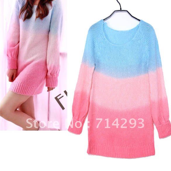 ew Women's Gradient Colors Knit Knitwear Knitting Sweater Coat Top Outerwear 2 Colors 7738